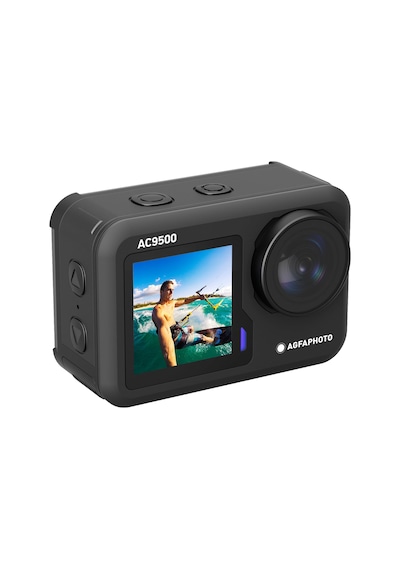 Agfa Photo Ac9500 Spor Kamerası, Su Geçirmez, 4 K Videolar, 16 Mp, Çift Ekran, 170 Geniş Açı, Wifi, Siyah