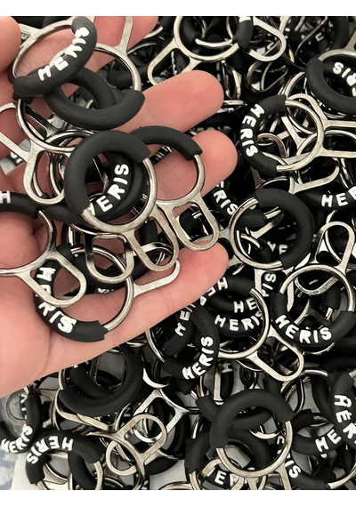 Herıs İbareli Halka Fermuar Çekme Yedeği - Metal Tutacak 100 Adet