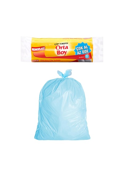 Orta Boy 40'lı Çöp Torbası 55x57 Cm 1 X 40 Adet