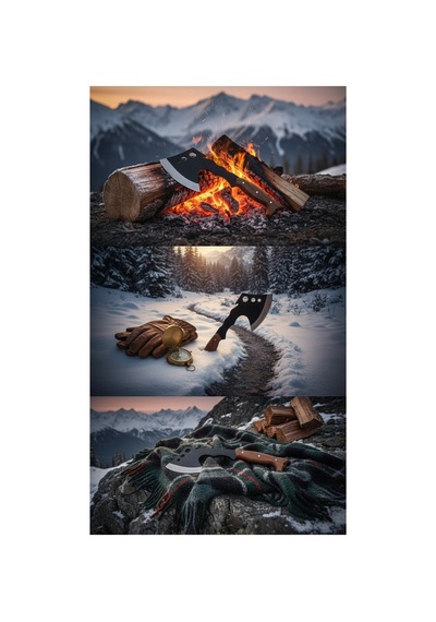 Kara Pençe: Outdoor Kamp Baltası - Ahşap Saplı Deri Kılıflı Çok Fonksiyonlu Kamp, Av & Odun Baltası