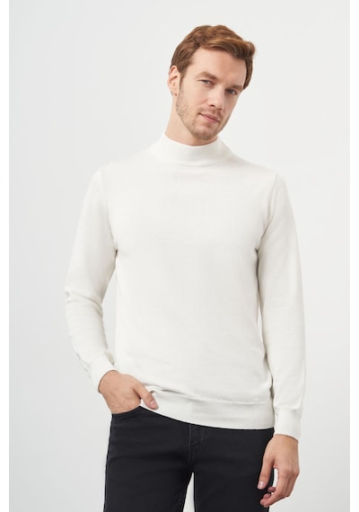 Morven Erkek Ekru Basic Yarım Balıkçı Yaka Dynamic Fit Rahat Kesim Triko 26kc017001454 Ekru Ekru