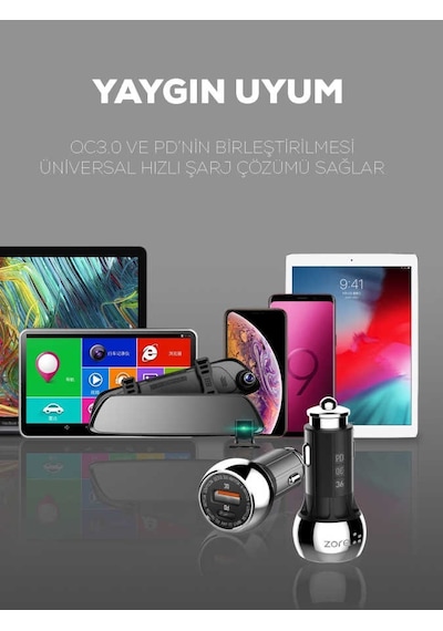 Zore Zr-C1 Lightning 2 in 1 Araç Şarj Seti