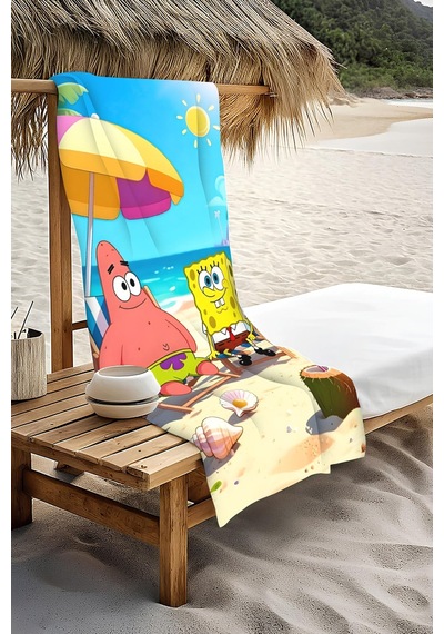 Dijital Baskı Plaj Deniz Havlusu 80 X 160 Cm Peştamal Hvl0243 Renkli