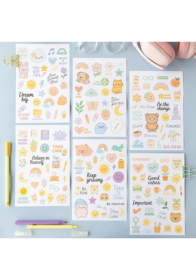 A5 Sticker Book 466 Adet 18 Yaprak Renkli Etiket Defteri 1