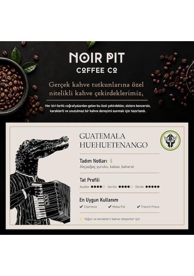 Noir Pit Coffee Co. Guatemala Ve Dark Italian Çekirdek Kahve 2x250 G Diğer