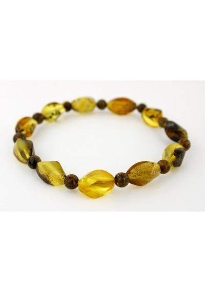 Kehribar Bileklik Özel Tasarım Ambergold Blk23-35 Çok Renkli