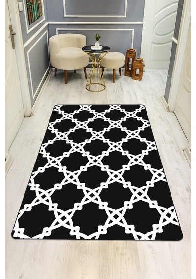 Modern Desenli Dijital Baskı Kaymaz Taban Halı H0192 Renkli