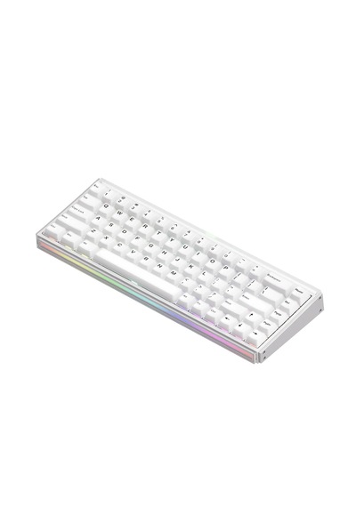 Akko Ray68 He White %65 Astroaim Magnetic Switch 8k Hz Hall Effect Hotswap Argb Kablosuz İngilizce Manyetik Gaming Klavye