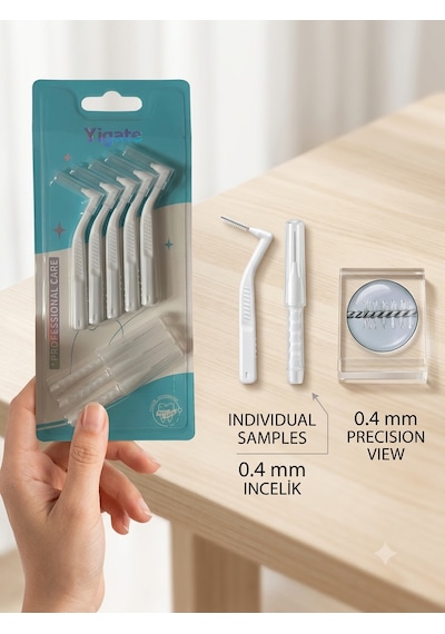 Hannah L Tipi Arayüz Fırçası 5'li Set Diş Teli Ve Protez İçin Profesyonel Ağız Bakım Fırçası,kapaklı, Ergonomik Saplı Diş Arası Temizleyici