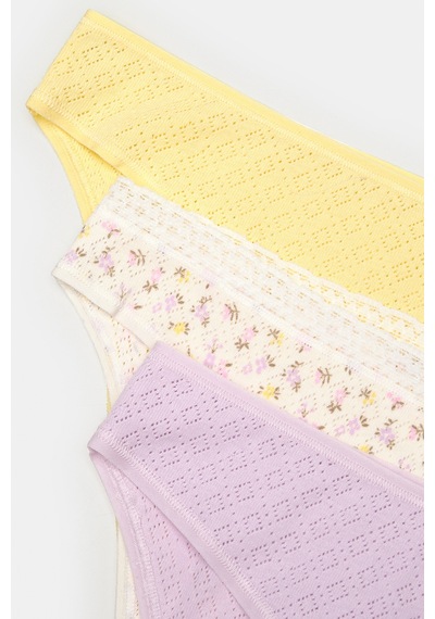 Penti Little Daisy Pamuklu 3lü Pointel Slip Külot Çok Renkli