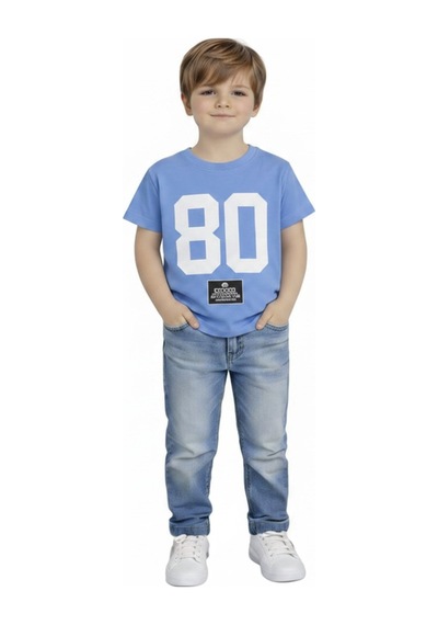 Yale Kids 3-8 Yaş Erkek Çocuk %95 Pamuklu Tişört Mavi