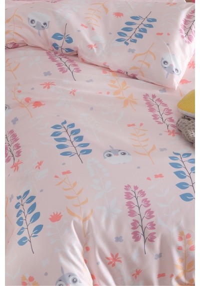 Eponj Home Tek Kişilik Pamuklu Nevresim Takımı 3 Parça Cikcik Desen Pembe / Yumuşak Dokulu Pembe