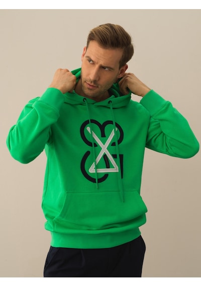 Xint Yeşil Regular Fit Kapüşonlu Pamuklu Sweatshirt 300305