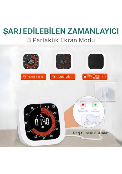 Npt32b Analog Görünümlü Dijital Kronometre Pomodoro Motivasyon Saati