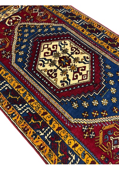 El Dokuma Sıfır Yahyalı Halısı 104x191 Kök Boya %100 Yün Halı Kırmızı