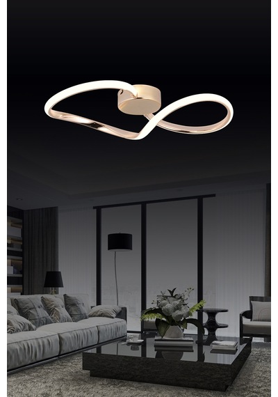 Pl 08 2 Model Gold 3 Renkli Salon Ve Oturma Odası İçin İdeal Alüminyum Avize, 45x10 Gold