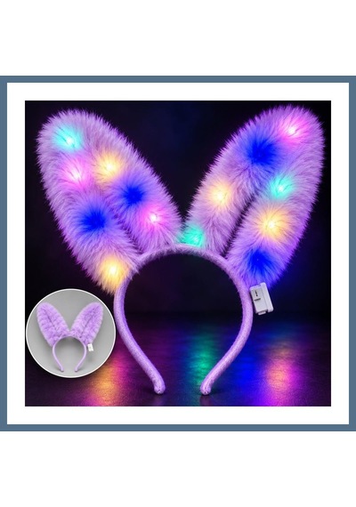 Buradabulabilirsin 3 Modlu Led Işıklı Peluş Tavşan Kulağı Lila Renk Bbz