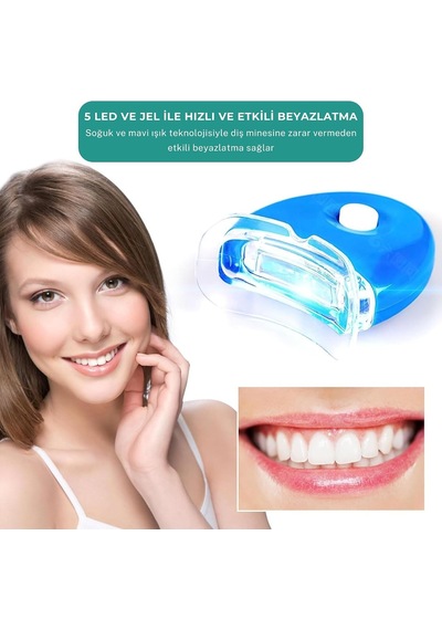5 Led Işıklı Diş Beyazlatma Cihazı Ve 3 Adet Jel Seti