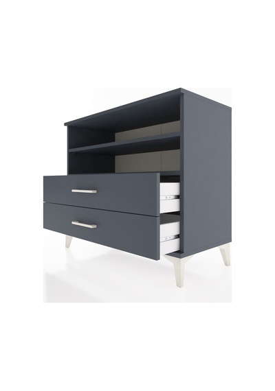 Hyperion Şifonyer 2 Raflı 2 Çekmeceli 88x44x80 Antrasit-antrasit Antrasit
