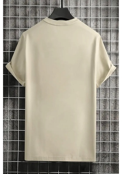 Unisex Answer Baskılı Oversize Tshirt Bej