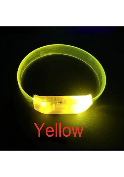 3 Modlu Pilli Led Işıklı Esnek Parti Bilekliği Sarı 2 Yaş Mavi