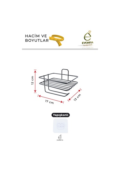 Yapışkanlı Tuvalet Kağıtlığı Mat Siyah Metal Kağıtlık Delmeden Montaj Banyo Organizer