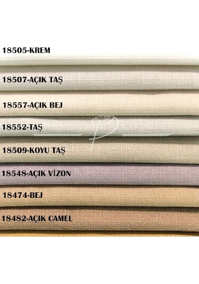 Keten Fon Katlamalı Perde 1. Kalite Natural Keten/krem Renk Ekru