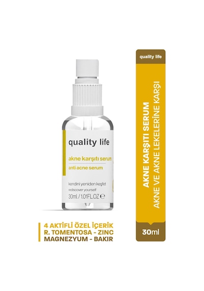 Quality Life Akne Serumu Sivilce Siyah Nokta Leke Akne Karşıtı Cilt Serumu 30 ML