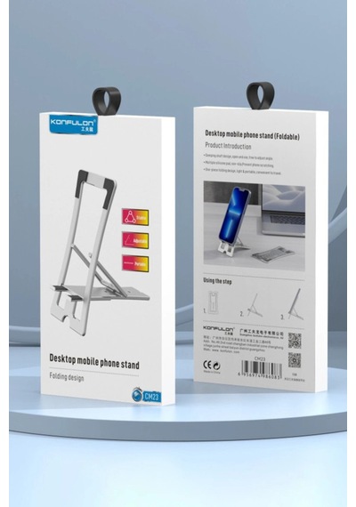 Cm23 Ayarlanabilir Katlanabilir Masaüstü Telefon Tutucu - Gümüş