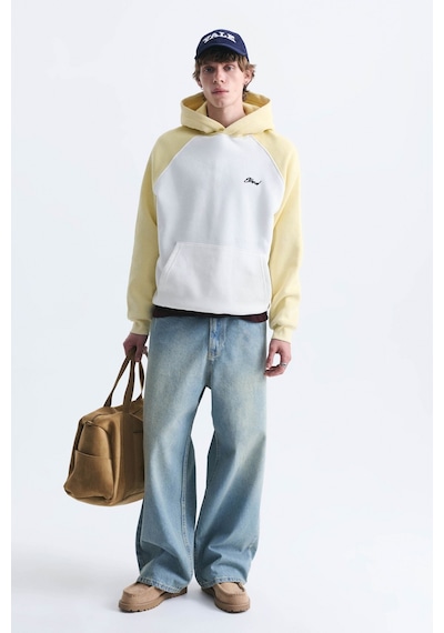 Vamos Renk Bloklu Kapüşonlu Sweatshirt Sarı
