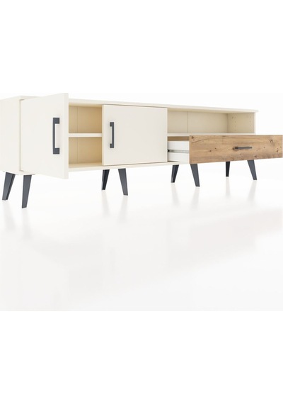 Arges Tv Ünitesi 2 Raflı Tek Çekmeceli 2 Kapaklı 176x30x51 Aytaşı-aytaşı/çam Aytası/atlas Çam