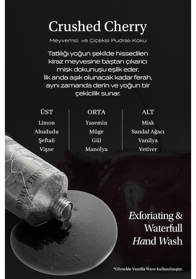 Peeling Etkili Nemlendirici Sıvı Sabun Kundal Exfoliating & Waterfull Hand Wash Crushed Cherry