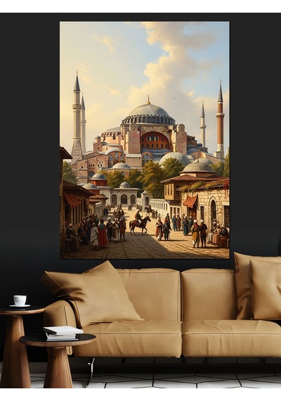 Ahşap Tablo Ayasofya Camii Tarihi Manzara