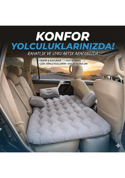 Araç İçi Kamera Araç İçi Şişme Yatak Araba Ve Kamp Yatağı Çanta Elektrikli Pompa Tamir Kiti Ve Yastıklı Yatak Seti