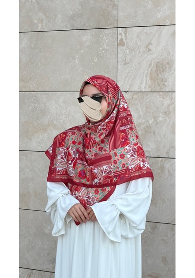 Qalortex Scarf Pamuklu Piraye Desen Eşarp-nar