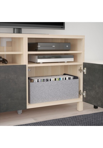 Tv Sehpası, Ağartılmış Meşe Görünümlü-koyu Gri Taş Görünümlü, 120x40x74 Cm, Kallvıken Gri Tv Sehpası, Ağartılmış Meşe Görünümlü-koyu Gri Taş Görünümlü, 120x40x74 Cm, Kallvıken Gri