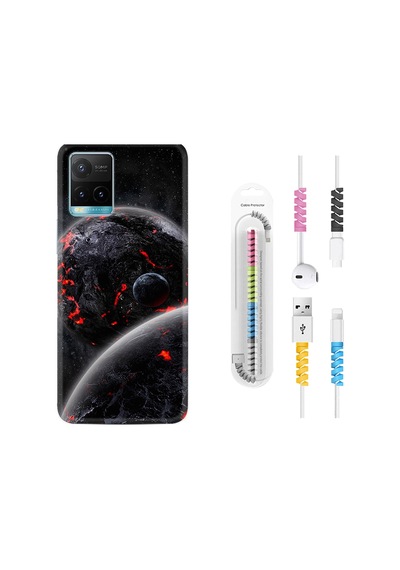 Vivo Y32 Kılıf Kablo Koruyuculu Dark World 1867