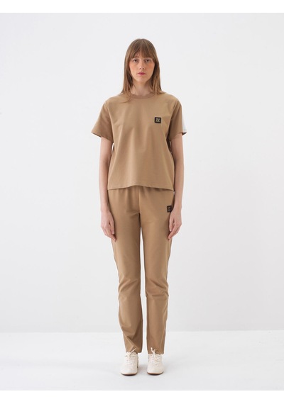 Xint Camel Pamuk Dokulu Regular Fit Tişört 602404