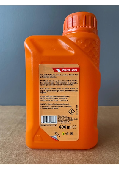 Petrol Ofisi Dot 4 Hidrolik Fren Yağı 400ml 16/02/2026 Üretim