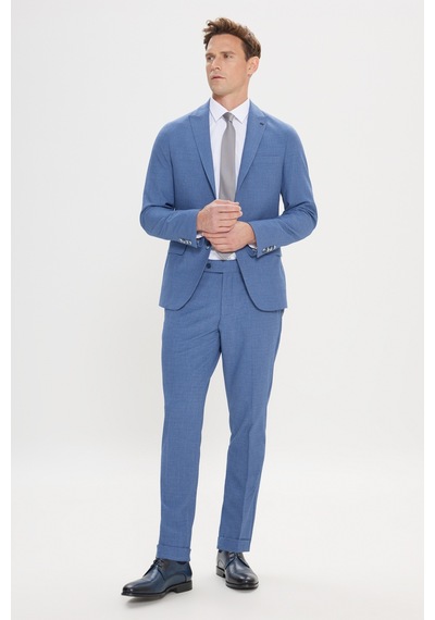 AC&Co / Altınyıldız Classics Erkek Mavı Slim Fit Dar Kesim Kırlangıç Yaka Gofre Desenli Takım Elbise Mavı AC&Co / Altınyıldız Classics Erkek Mavı Slim Fit Dar Kesim Kırlangıç Yaka Gofre Desenli Takım Elbise Mavı