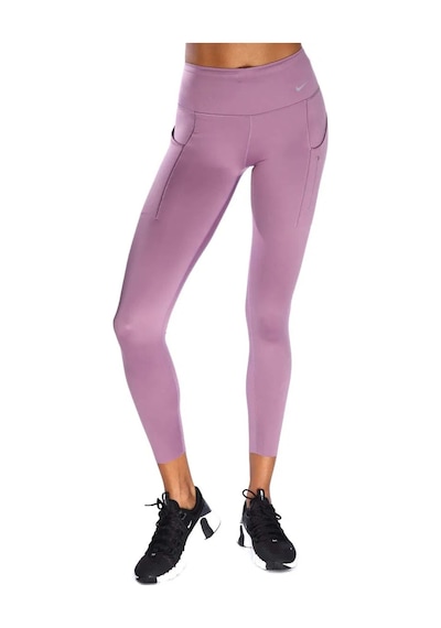 Nike Trainng Go Dri Fit İnfinalock 7/8 Leggings 6 Cepli Toparlayıcı Reflektörlü Antrenman Taytı Lila Lila