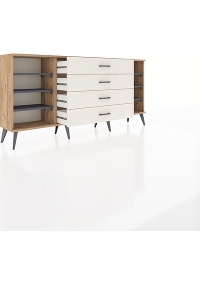 Arges Konsol 6 Raflı 4 Çekmeceli 176x30x83 Çam-antrasit/aytaşı Antrasit/aytaşı Arges Konsol 6 Raflı 4 Çekmeceli 176x30x83 Çam-antrasit/aytaşı Antrasit/aytaşı