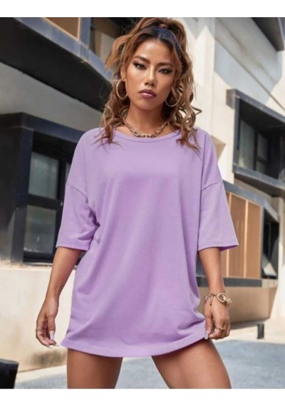 Kozia Outdoors Malkoçbey Time Baskılı Oversize Basic T-shirt Lila