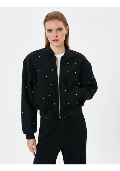 Koton Bomber Jacket Parlak Taş İşlemeli Fermuarlı Ribanalı Siyah 4sak20098ew 4SAK20098EW999 Siyah Koton Bomber Jacket Parlak Taş İşlemeli Fermuarlı Ribanalı Siyah 4sak20098ew 4SAK20098EW999 Siyah