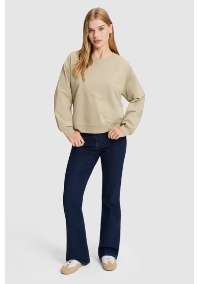 U.S. Polo Assn. Kadın Açık Haki Bisiklet Yaka Sweatshirt 50329004-vr183 Acık Hakı