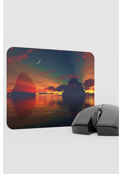 Dijital Gökyüzü V1 22x18 Gaming Kauçuk Kaymaz Taban Mouse Pad Fare Altlığı