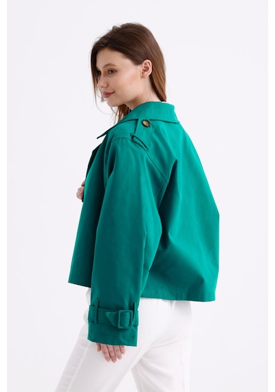 Pastelastore %100 Pamuk Gabardin Astarlı Oversize Geniş Kalıp Kadın Crop Kısa Trençkot 1122 Zümrüt Yeşili Pastelastore %100 Pamuk Gabardin Astarlı Oversize Geniş Kalıp Kadın Crop Kısa Trençkot 1122 Zümrüt Yeşili