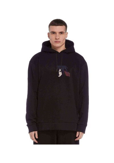 Madara Uchiha Baskılı Siyah Erkek Örme Kapşonlu Sweatshirt (530984619)