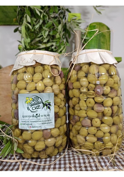Aydın Yöresi Mudanya Cinsi Sofralık Tatlandırılmış Çizik Zeytin 4 KG