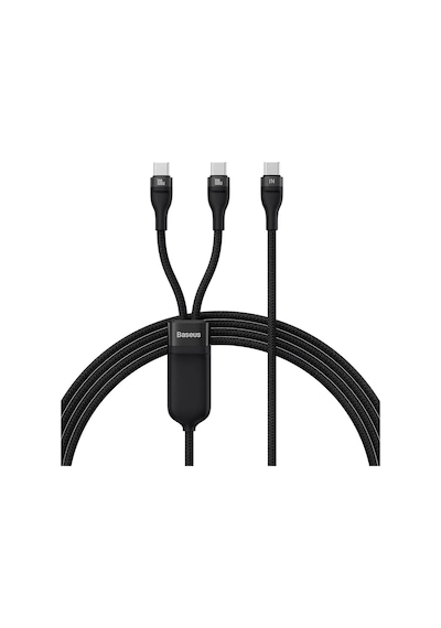 Baseus Flash Iı Siyah 2in1 100w Şarj Kablosu 1.5m